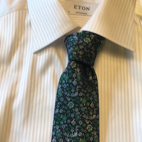 Principe Italian tie green floral - Picture 2 of 10